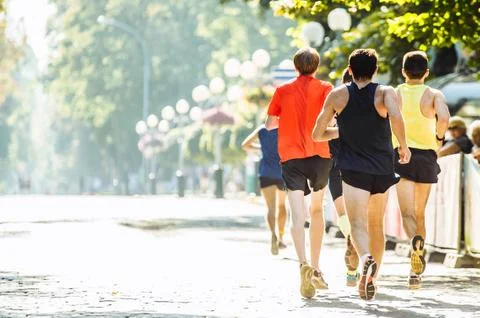 Team Marathon runners Stock Photos