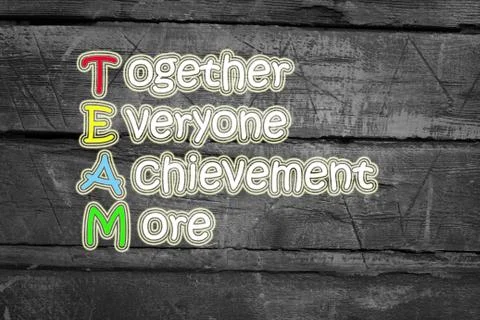 Team meaning written on blackboard background, high Stock Illustration