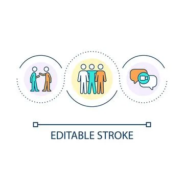 Team meeting loop concept icon Stock Illustration