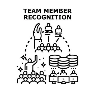 Team member recognition and employee appreciation program Stock Illustration