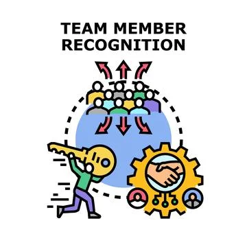 Team member recognition vector concept identifying success Stock Illustration