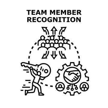 Team member recognition vector concept identifying success Ilustración de archivo