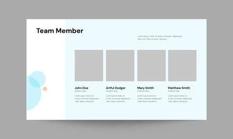 Team Member Slide Presentation Template Stock Illustration