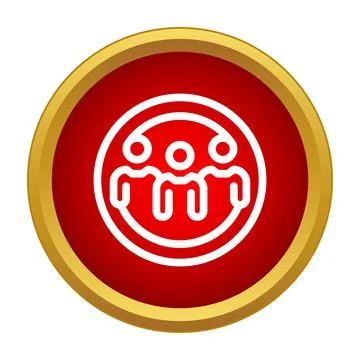 Team members forming a network in a red circle Stock Illustration