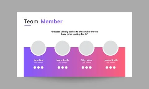 Team Members Slide Presentation Template Stock Illustration
