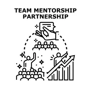 Team mentorship partnership developing business growth concept Stock-Illustration