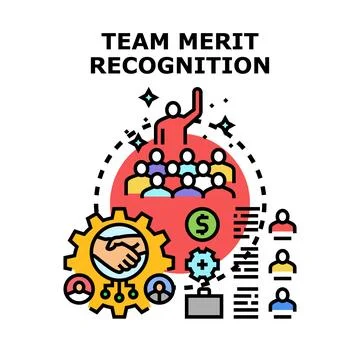 Team merit recognition value concept illustration Illustrazione stock