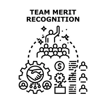 Team merit recognition value concept illustration Illustrazione stock