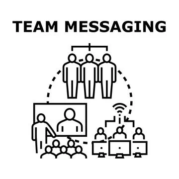 Team messaging and global connection concept Ilustração Stock