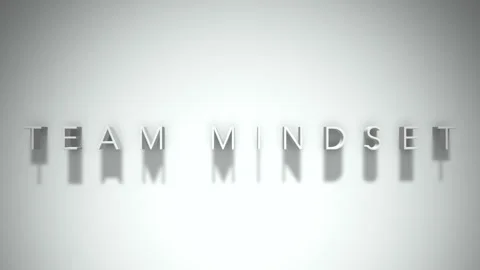 Team mindset 3D title animation white text on a white background Stock Footage 299376445