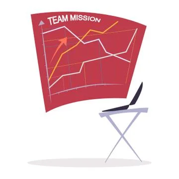Team Mission Report and Computer Device Vector Illustrazione stock