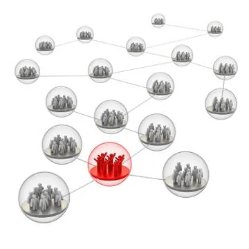 Team network connection background 3d rendering Stock Illustration