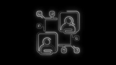 Team network hierarchy concept connecting people and digital data on black .. Stock Footage 312310319