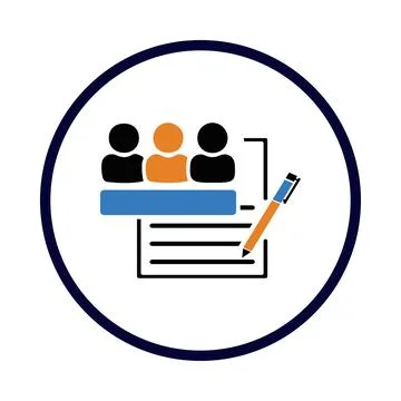 Team, note, pen, man, team report icon Stock Illustration