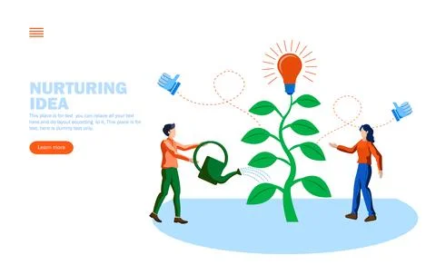Team nurturing idea , plant vector illustration concept Stock Illustration