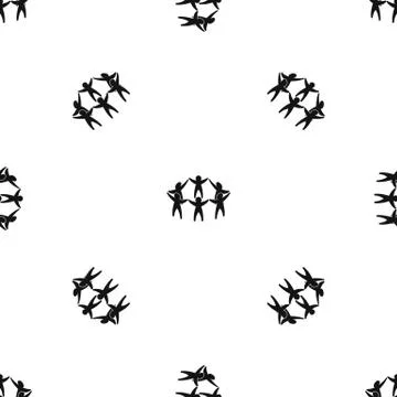 Team or friends pattern seamless black Stock Illustration