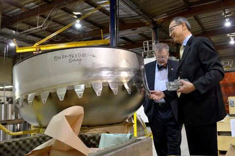 The team at Orbital ATK shows Lockheed Martin Orion Program Stock Photos