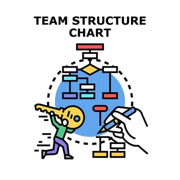 Team organization structure chart building process concept Stock Illustration