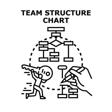 Team organization structure chart building process concept Stock Illustration
