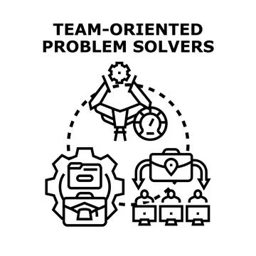 Team oriented problem solvers concept working collaboratively 库存插图