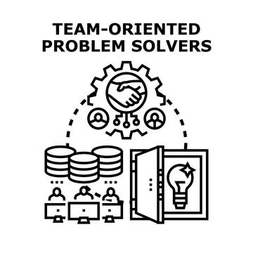 Team oriented problem solvers finding business solutions Stock Illustration