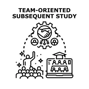 Team oriented subsequent study collaborative learning vector Stock Illustration