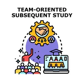 Team oriented subsequent study collaborative learning vector Stock Illustration