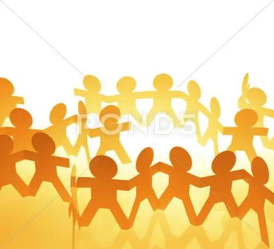 Team of paper doll people Stock Photos
