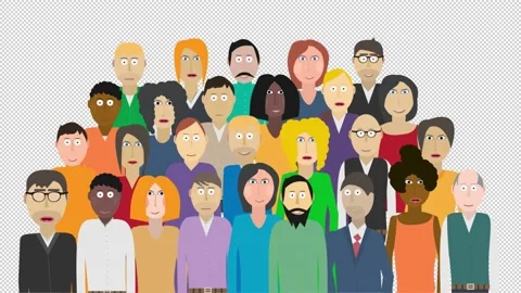 Team of people. Animation of a crowd of ... | Stock Video | Pond5