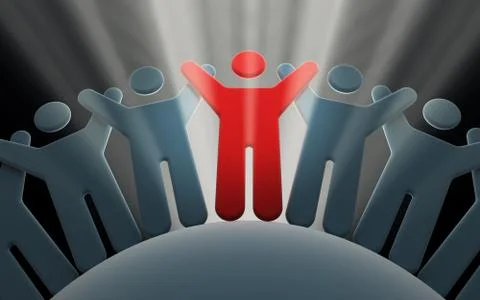 Team of people with hands up Stock Illustration
