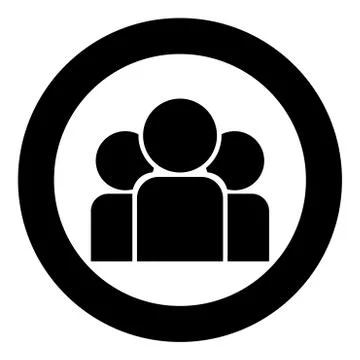 Team people icon black color in circle round Stock Illustration