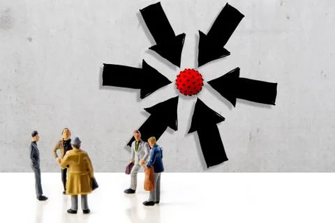 Team of people making a decision about corona covid virus plandemic, targetin Stock Photos
