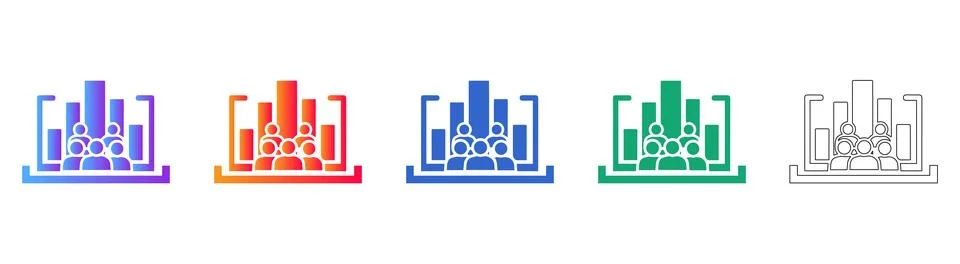 Team Performance Analytics and Data Icons Stockillustratie