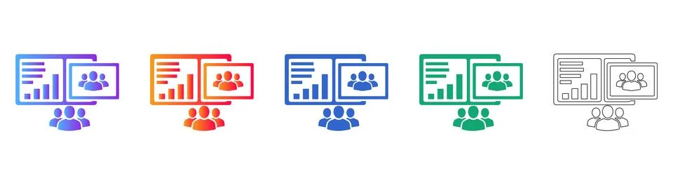 Team Performance Analytics Dashboard Icons Illustrazione stock