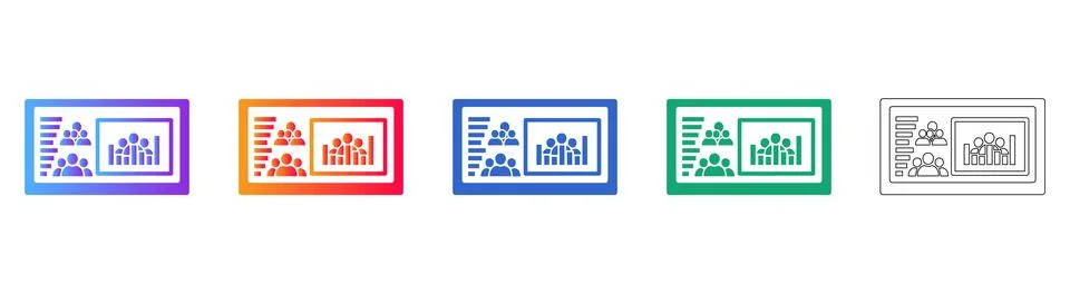 Team Performance Analytics Display Icons Stock Illustration