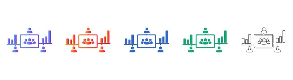 Team Performance Analytics Icon Set Stock Illustration