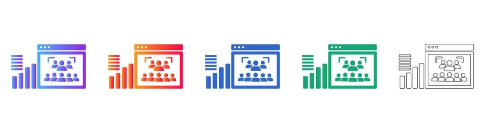 Team Performance Dashboard Icons Stock Illustration