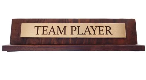 Team player name plate Stock Photos