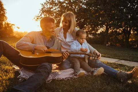 Team playing guitar Stock Photos