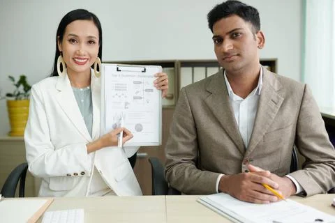 Team Presenting Business Changes Stock Photos