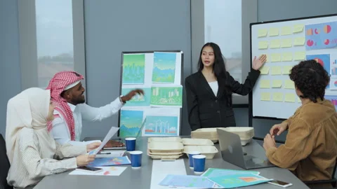 Team Presenting Eco-Friendly Packaging Strategies Stock Footage 288853733