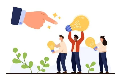 Team Presenting Ideas for Best Selection Concept Illustration