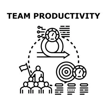 Team productivity concept with agile development process Stock Illustration