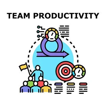 Team productivity concept with agile development process Stock Illustration
