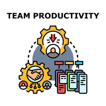 Team productivity concept developing business efficiency process Stock Illustration
