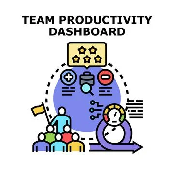 Team productivity dashboard displaying workflow and progress management 스톡 일러스트