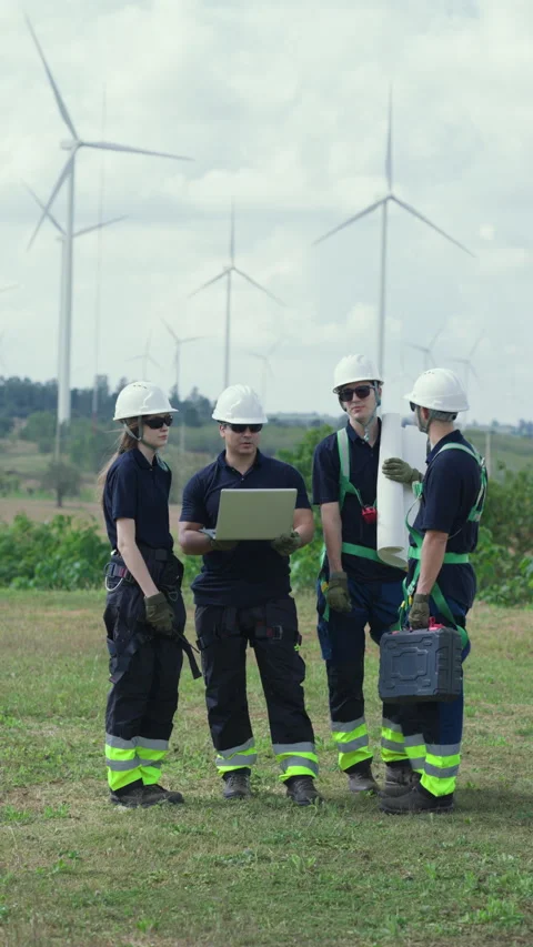Team of professional engineers in safety gear Stock Footage 325551945