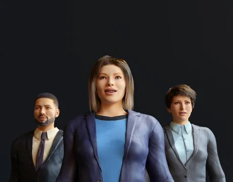 Team of professionals work group winning award business winners 3D illustrati Stock-Illustration