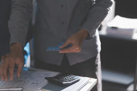 Team of Program Developer Collaborating on UXUI Design Planning in a Modern.. Stock Photos