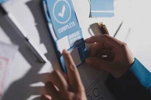 Team of Program Developer Collaborating on UXUI Design Planning in a Modern.. Stock Photos